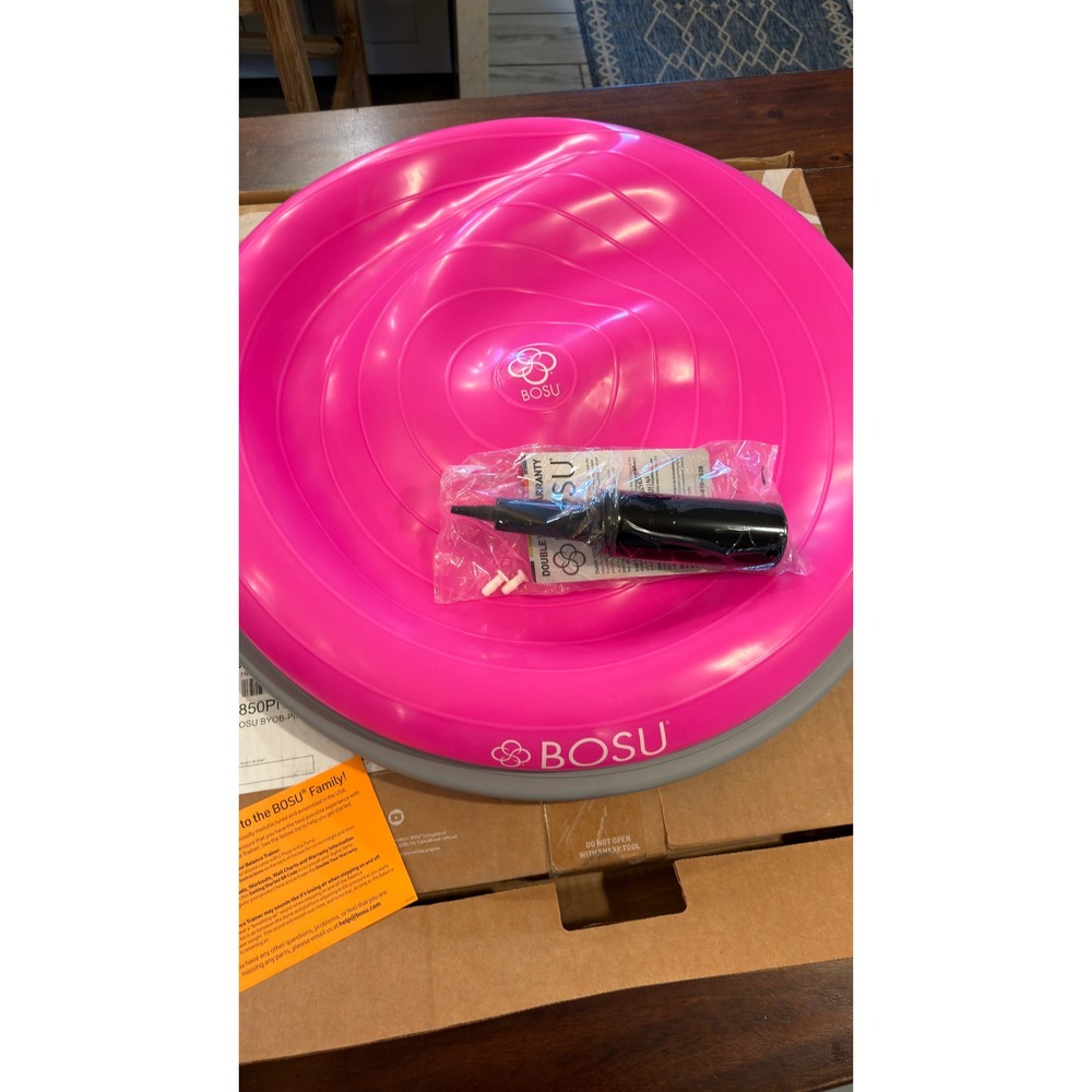 BOSU Balance Trainer Pink with Gray Rim 72-10850PNKGRY New with Pump